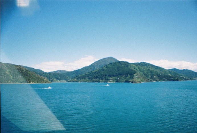 The ferry crossing from north to south island in New Zealand