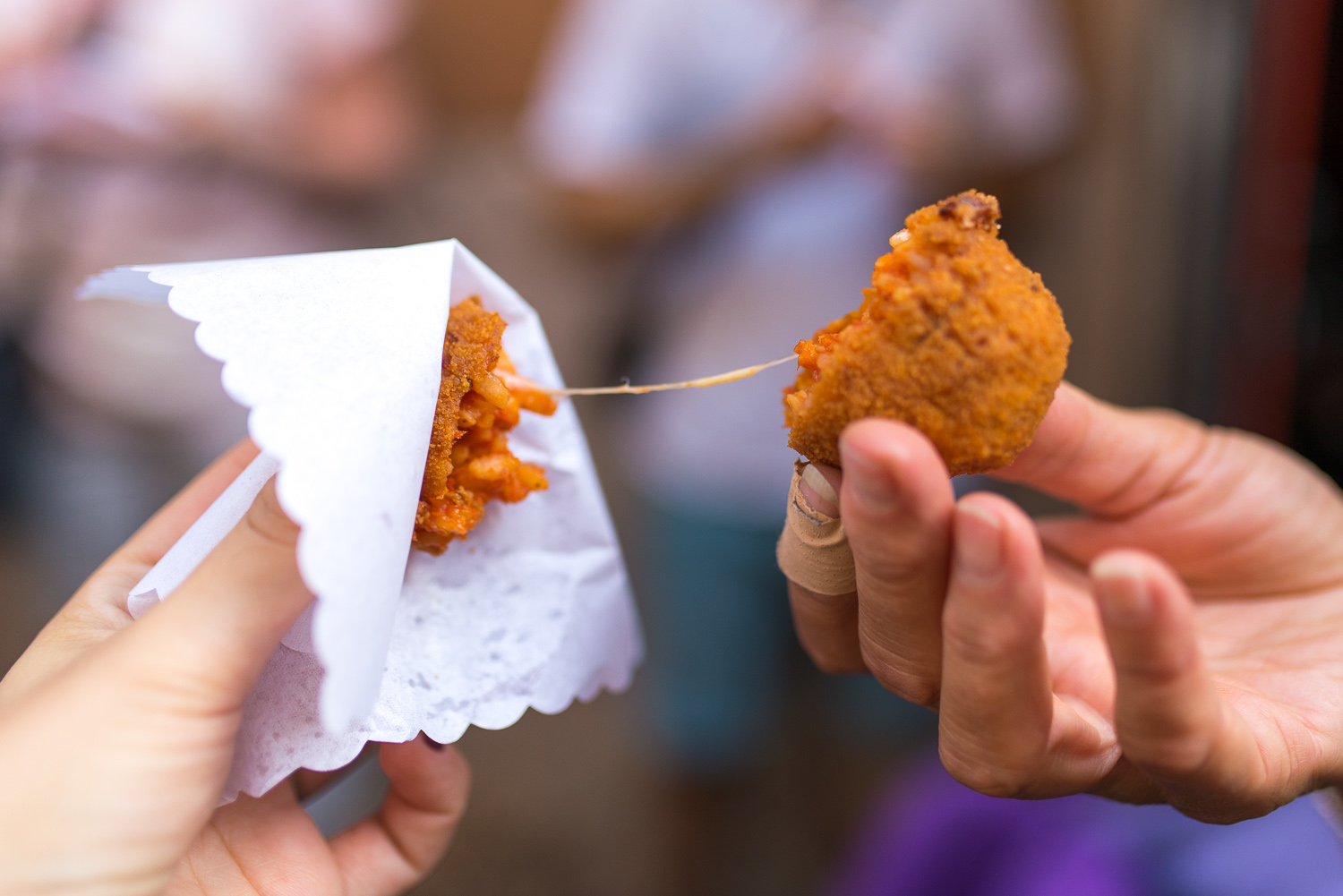 Roman Supplì risotto balls in Trastevere, Rome, Italy