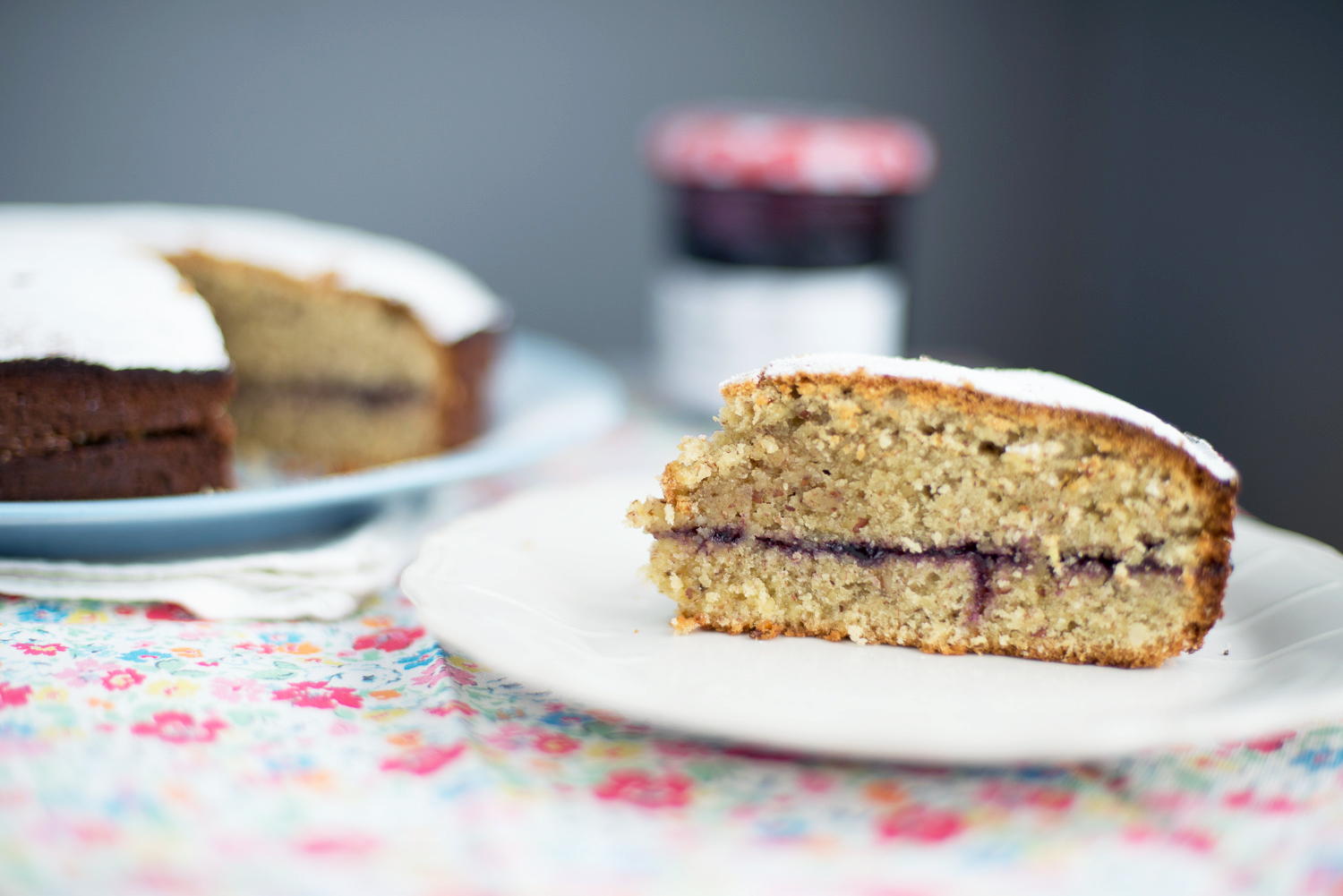 Almond Cake with Blueberry Jam