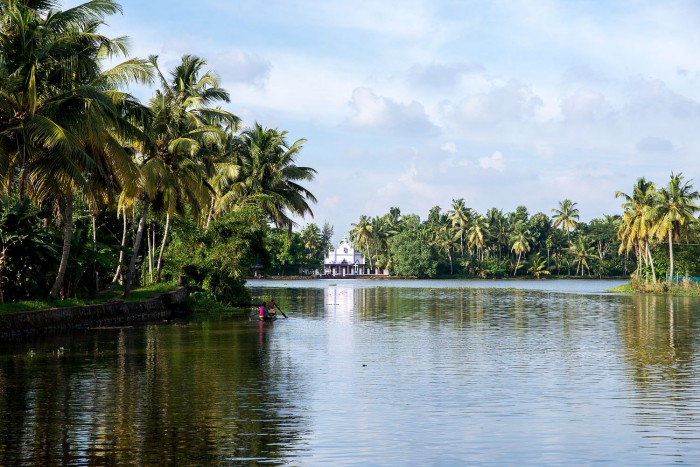 The backwaters in Alappuzha (or Alleppey) in Kerala