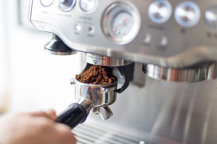coffee grinding, Barista Express machine by Sage Appliances