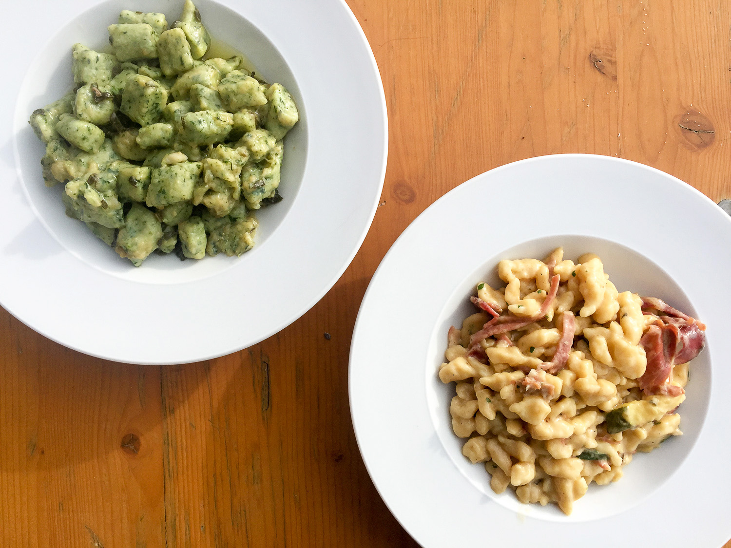 Italian and Austrian food in the Alps mountain