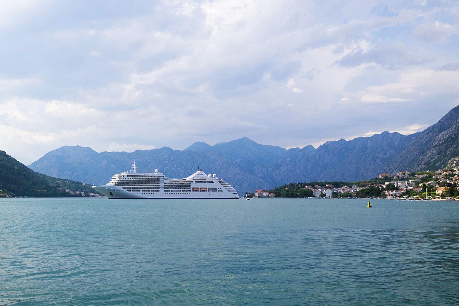 Silver Spirit cruise ship by Silversea in Kotor, Montenegro