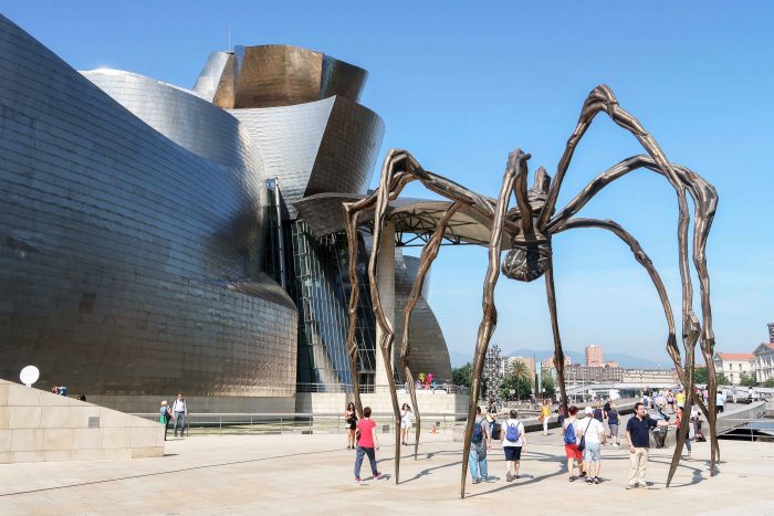 Futuristic building of the Guggenheim museum in Bilbao Spain