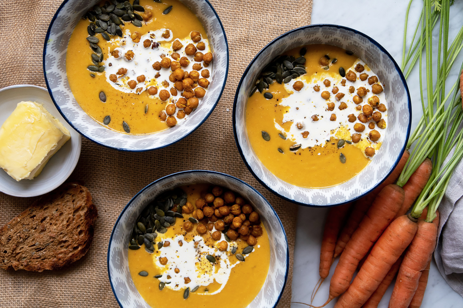 Carrot and chickpea soup