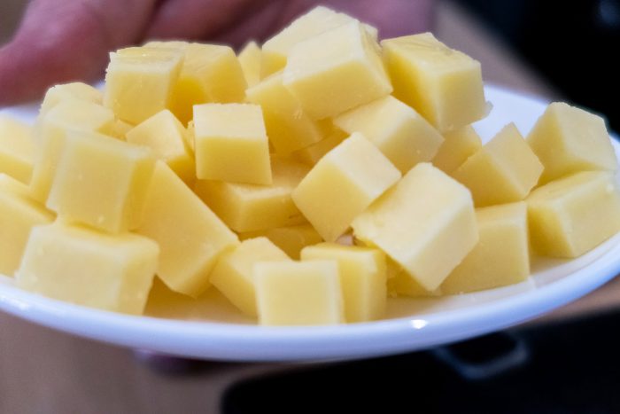 Cheddar cheese made at Gorge Cheese Co. in England