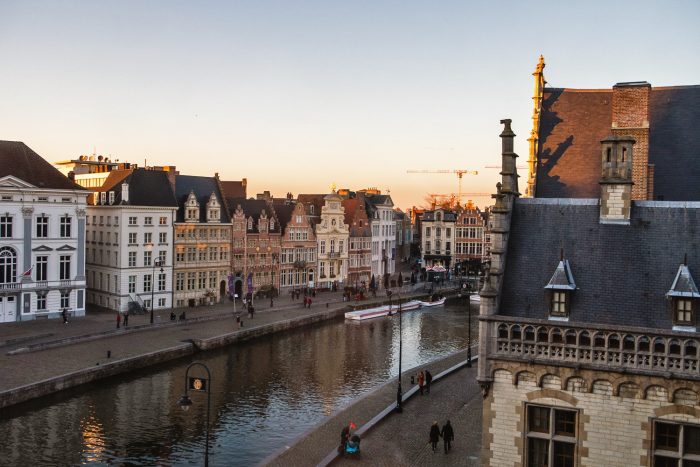 River and old buildings in Ghent Belgium River and old buildings in Ghent Belgium
