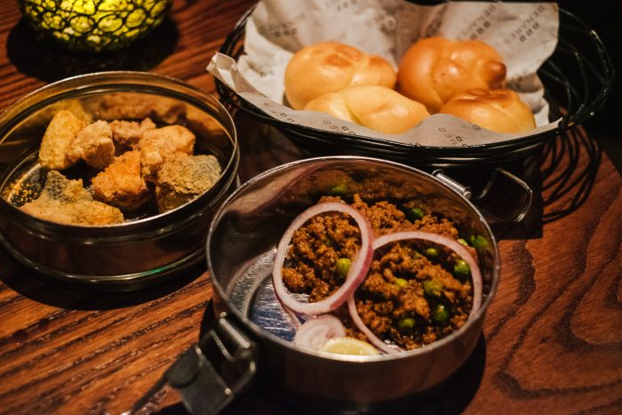 Keema Maska Pao (Spiced Venison Mince with Buttered Soft Roll) at Benares, a modern Indian food with a contemporary British twist in Mayfair London