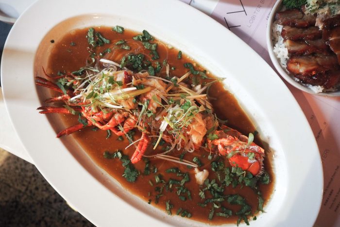 The new Lobster Brunch Saturday menu at Kym's, Andrew Wong's Chinese restaurant in Bloomberg Arcade, London 