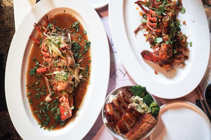The new Lobster Brunch Saturday menu at Kym's, Andrew Wong's Chinese restaurant in Bloomberg Arcade, London 