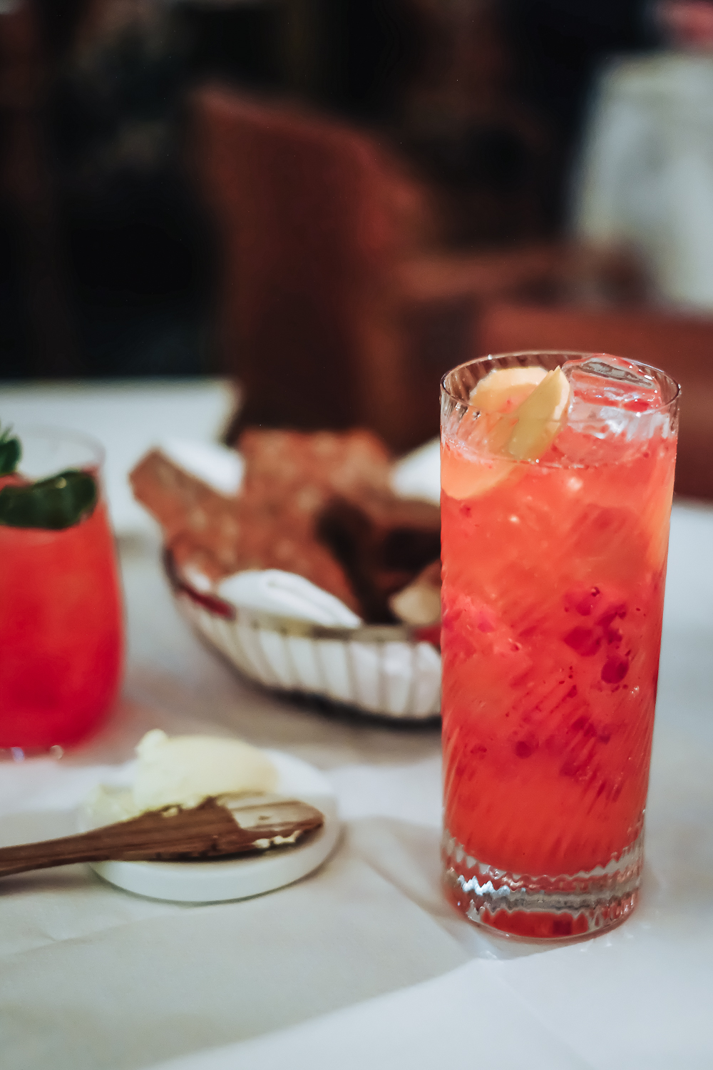 "Special Gin & Tonic" Cocktail at Aquavit restaurant in St. James's Market, London "Special Gin & Tonic" Cocktail at Aquavit restaurant in St. James's Market, London