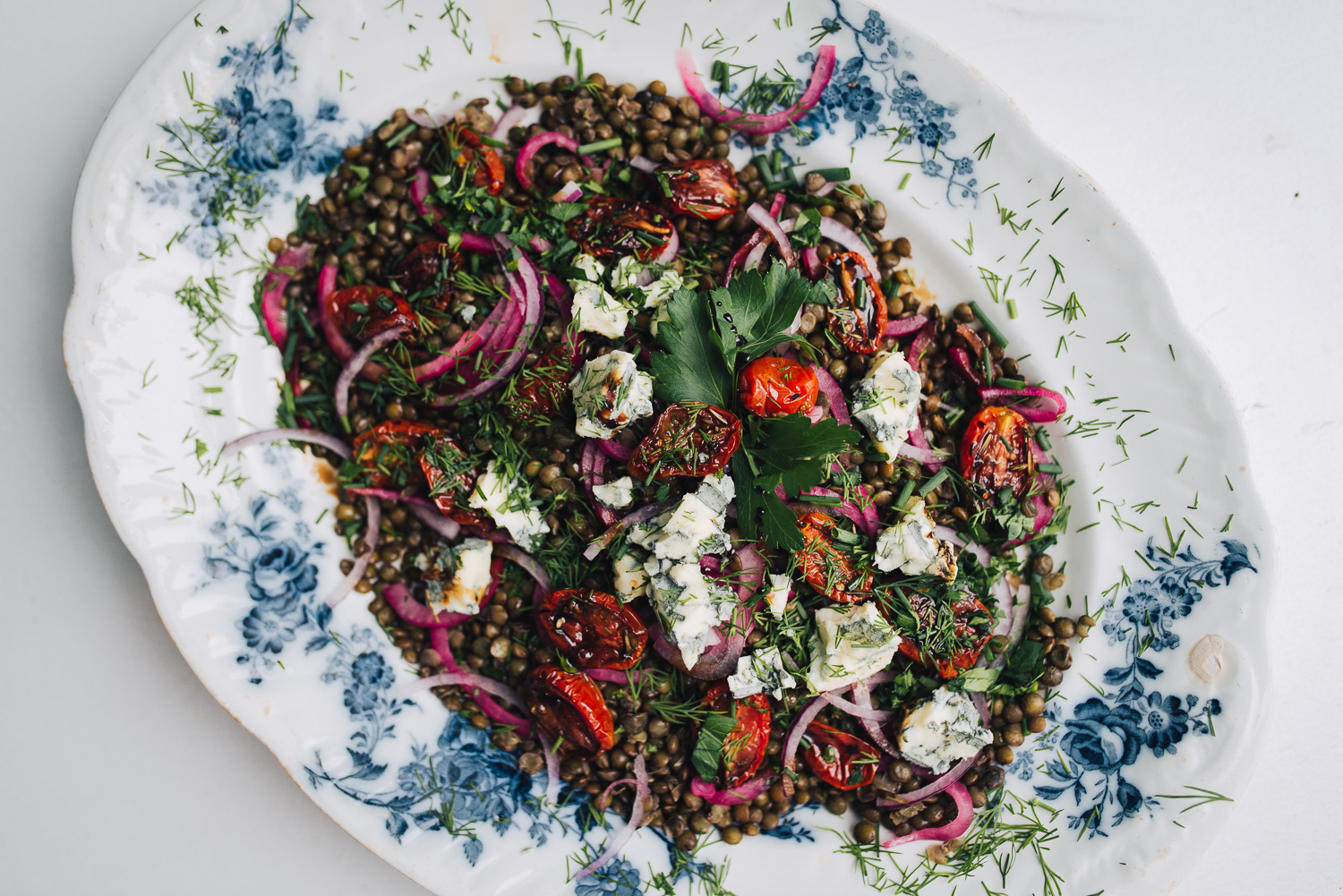 Yotam Ottolenghi's lentil salad with oven-dried tomatoes