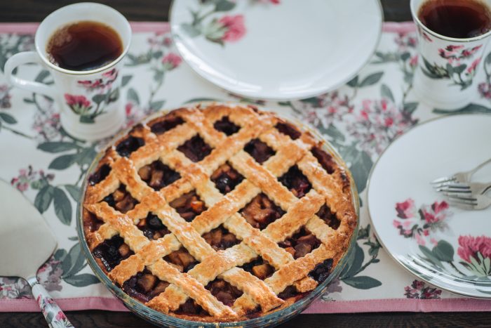 Apple and Blueberry Pie recipe with an Italian crostata style pastry crust