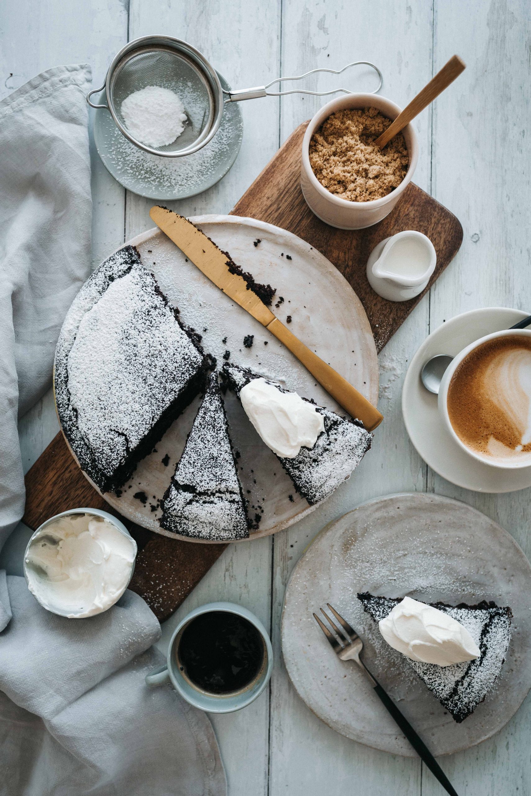Chocolate cake and coffee Chocolate cake and coffee