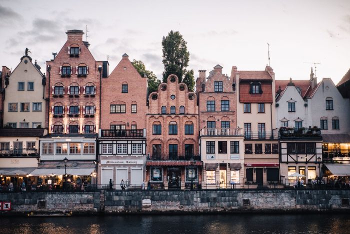 Motława river and the harbour of Gdansk