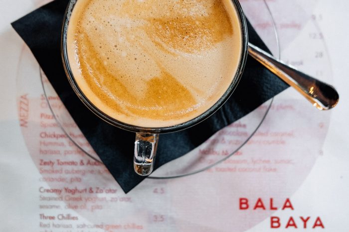 Flat White coffee for Brunch at Bala Baya in London