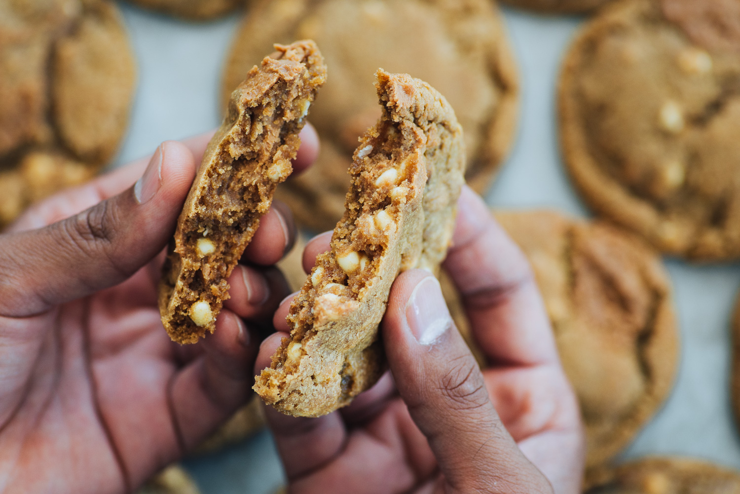 White Chocolate Chip Cookies with Speculoos Cookie Butter