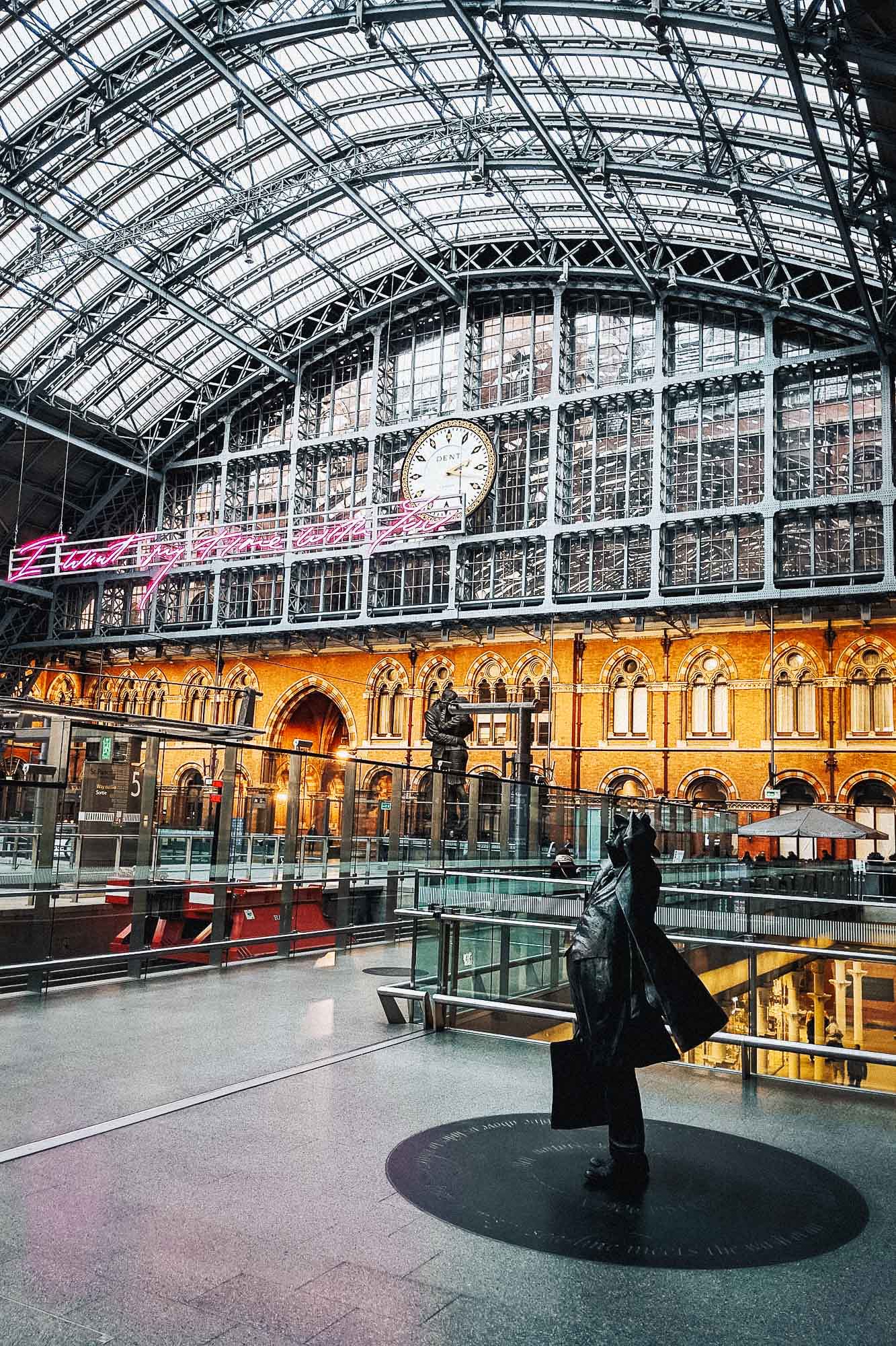 Railway station at St Pancras International in London, UK