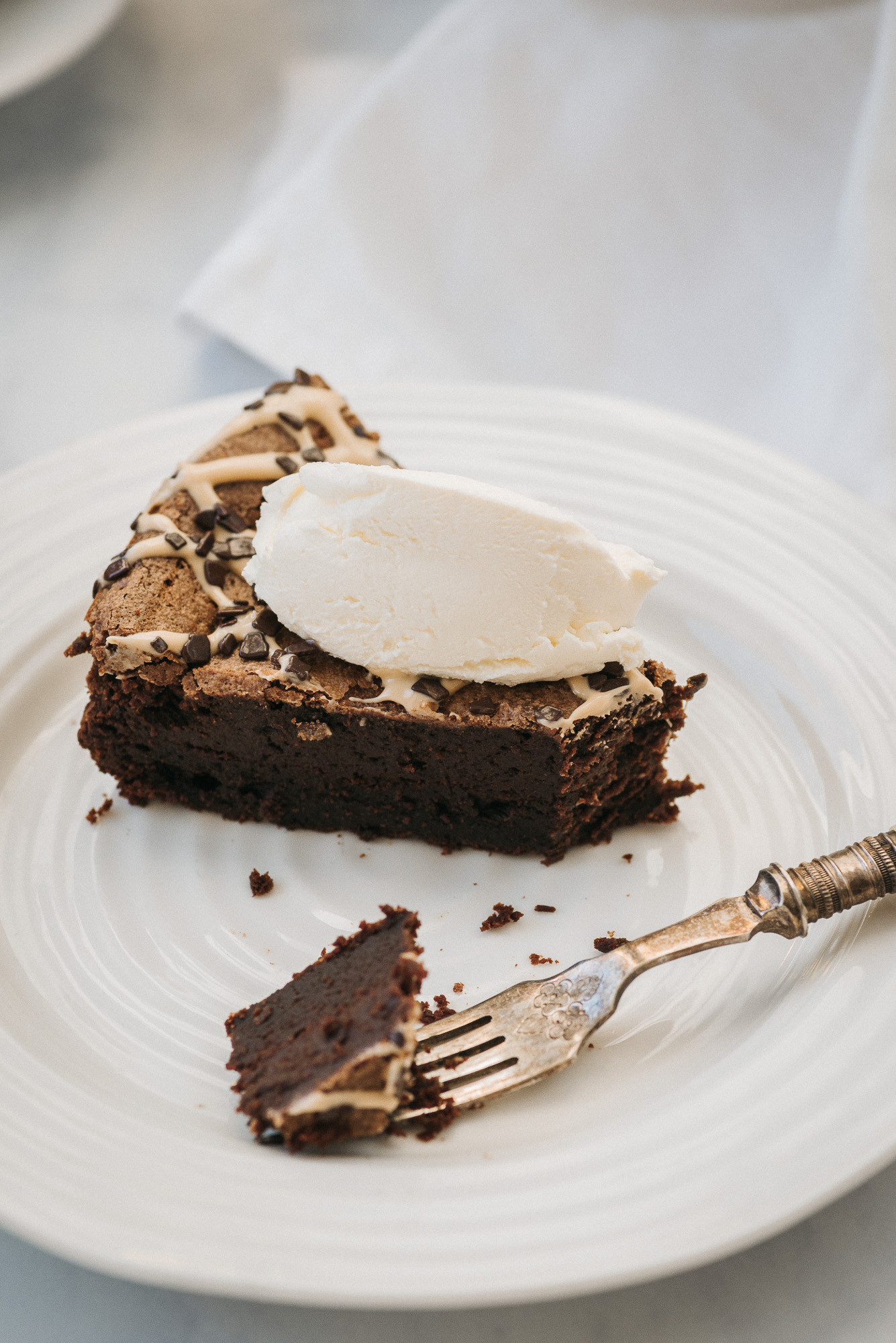 Gluten Free / Flourless / Nut-free Double Baked Dark Chocolate Cake (recipe by Ravneet Gill)