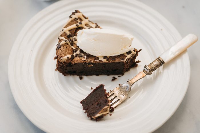 Gluten Free / Flourless / Nut-free Double Baked Dark Chocolate Cake (recipe by Ravneet Gill)