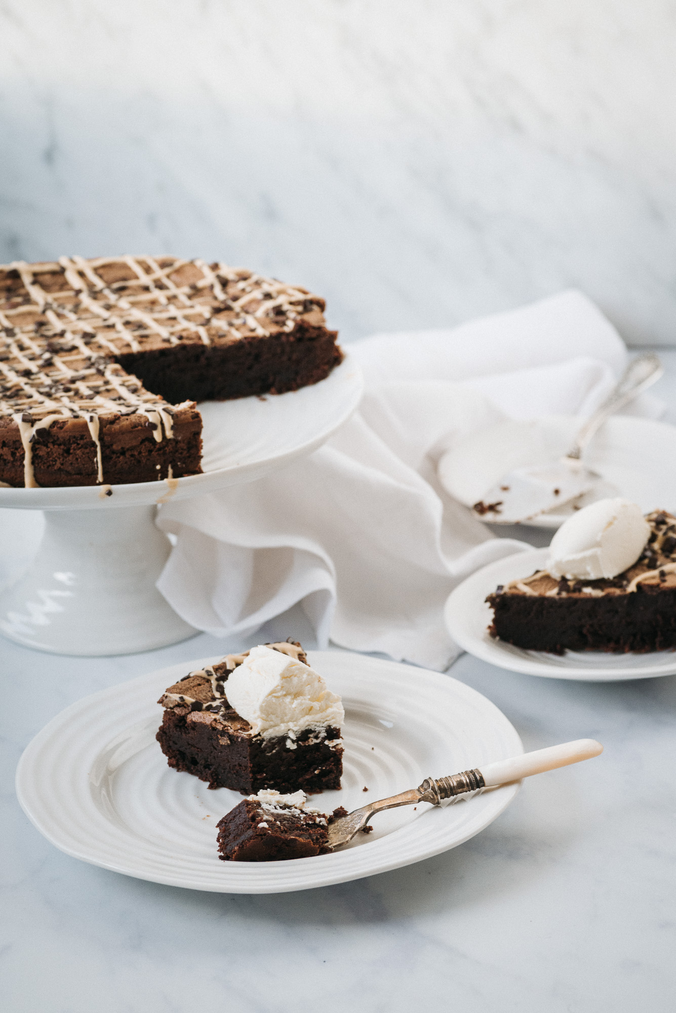 Gluten Free / Flourless / Nut-free Double Baked Dark Chocolate Cake (recipe by Ravneet Gill)