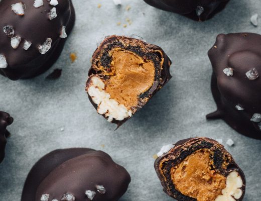 These no-bake Chocolate covered dates stuffed with Speculoos cookie spread and pecan are incredibly addictive! They are also very easy and quick to make with just 5 ingredients! No need to bake!