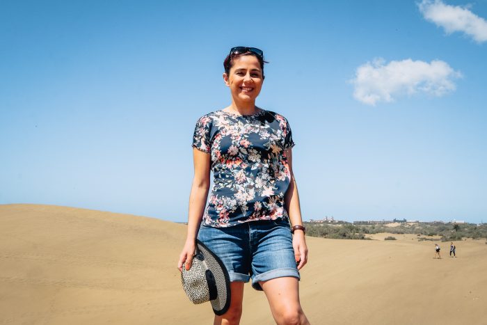 Maspalomas sand dunes, part of a UNESCO Biosphere Reserve in Gran Canaria island