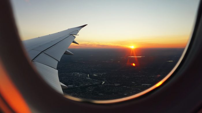 Sunset from a plane