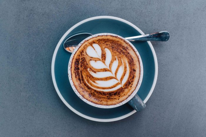 Cappuccino coffee with latte art
