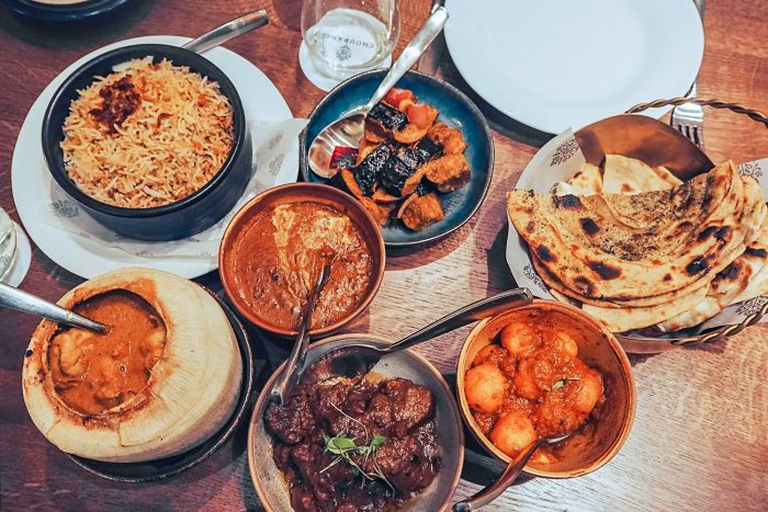 Dishes at Chourangi, Indian restaurant in Marylebone, London