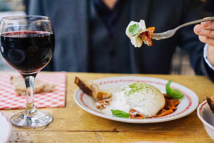 Burrata at miscusi: a new fresh pasta restaurant in Covent Garden, London