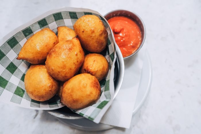 Crispy fried potato gnocchi - Pizza Pilgrims new sustainable pizzeria at Selfridges in London