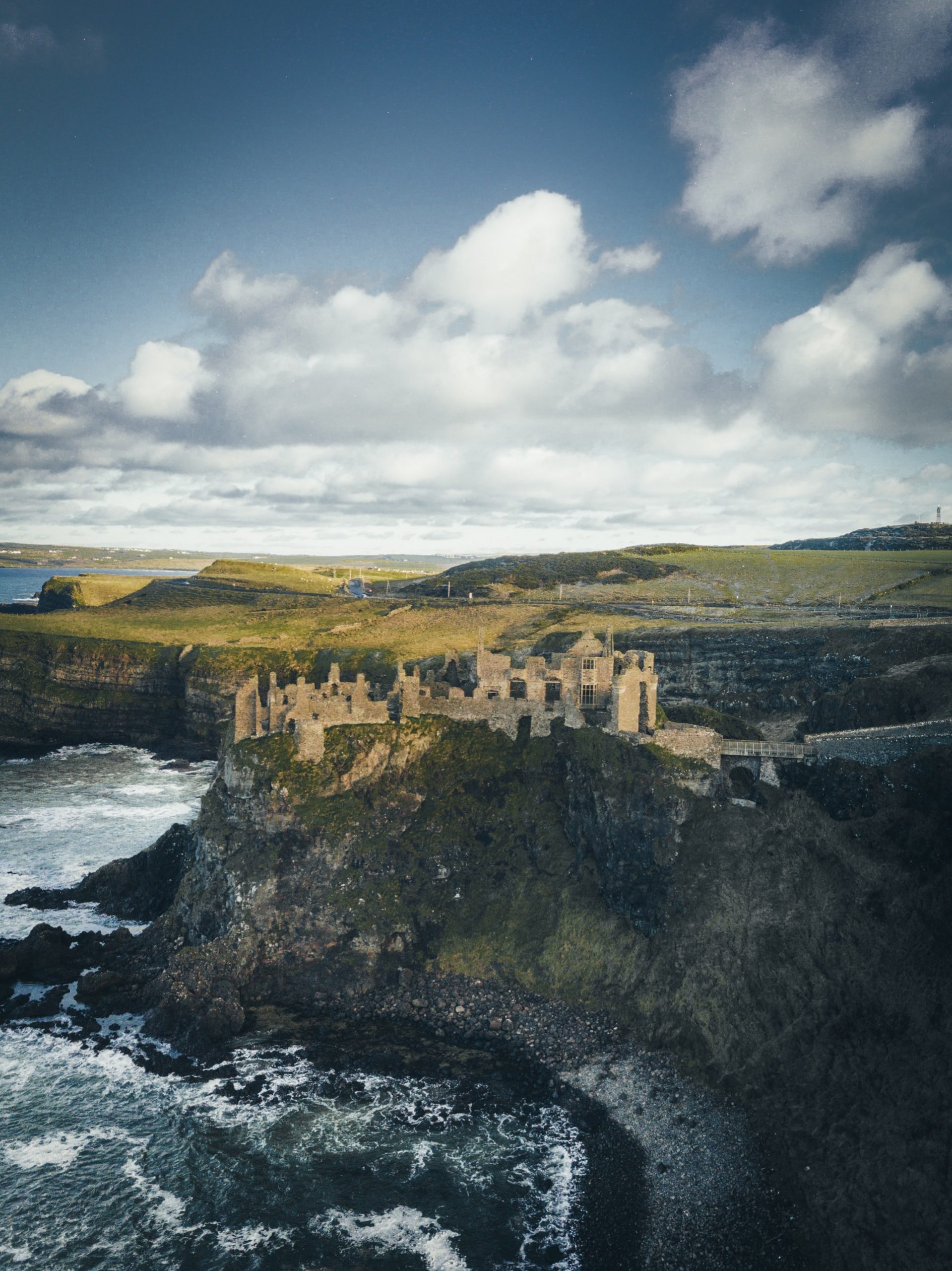 Castle ruins by the cliffs in Ireland