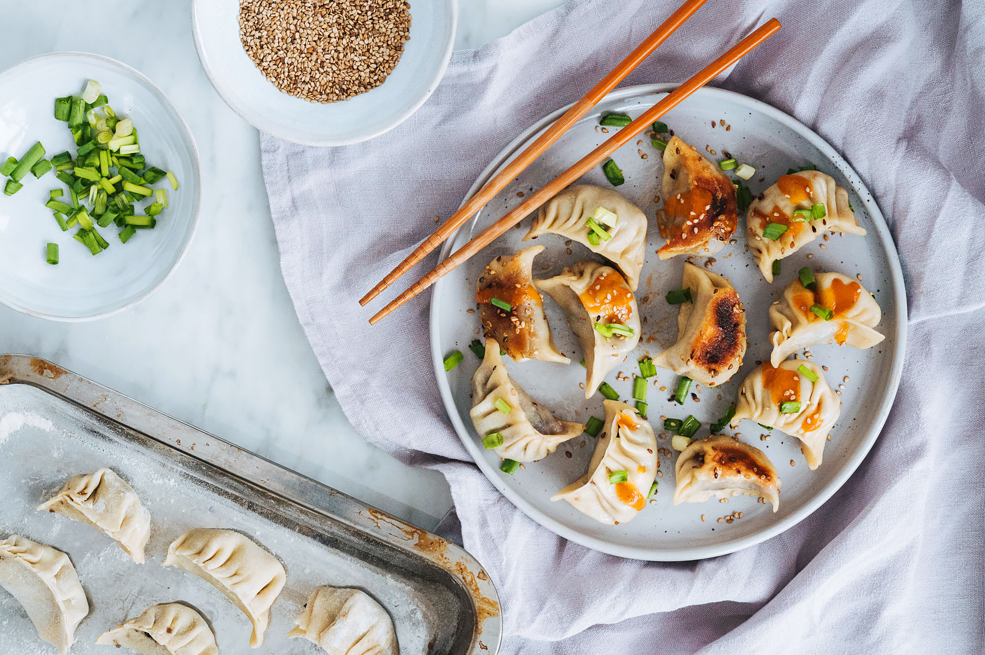 5 Tips to Help You Improve Your Cooking at Home Homemade Vegetable Potstickers with red cabbage, mushrooms, garlic and ginger #mondomulia