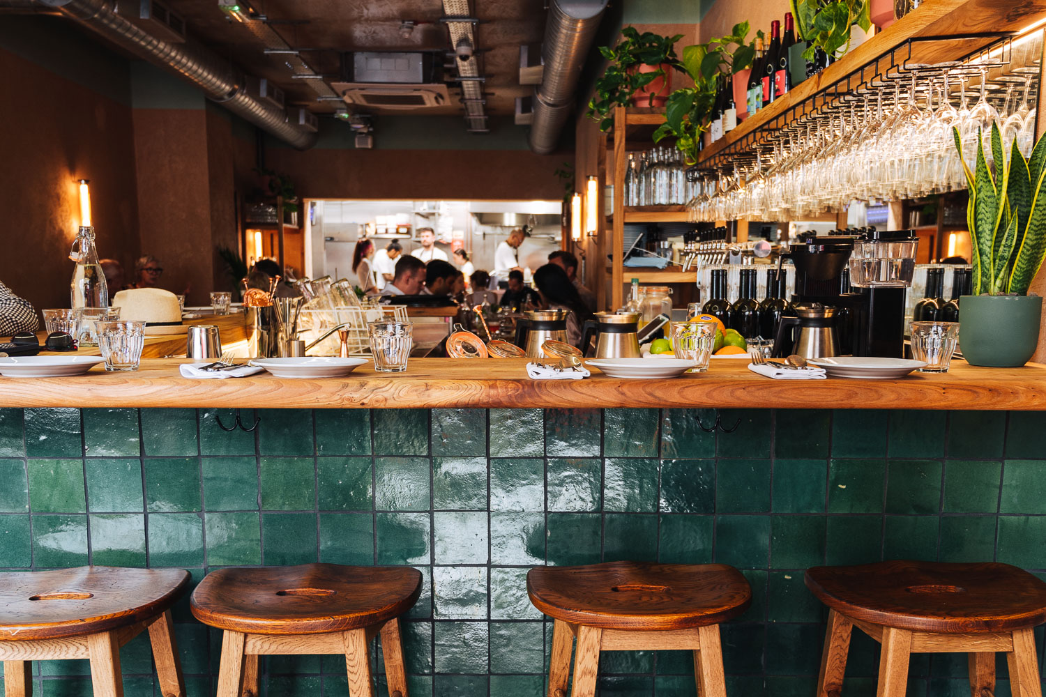 Bar counter at Bubala Soho restaurant in London