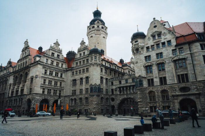 New Town Hall in Leipzig, a city in eastern Germany New Town Hall in Leipzig, a city in eastern Germany