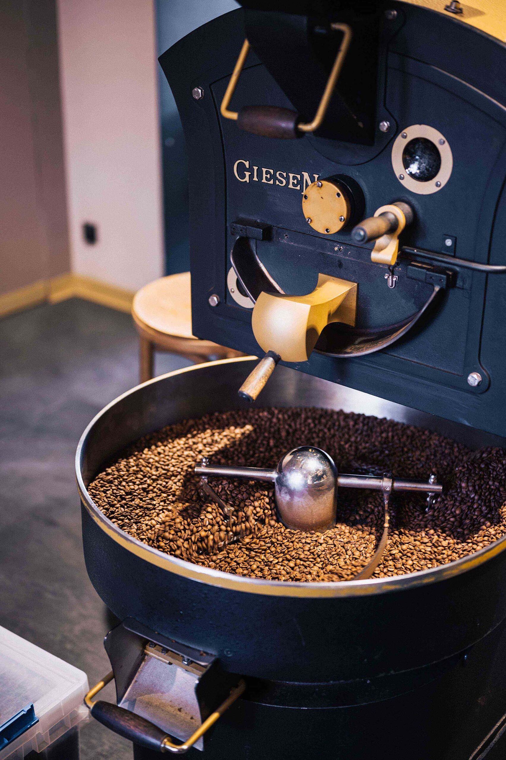 coffee roasting at Paloma Coffee shop in Wroclaw, Poland