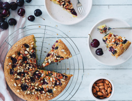 Polenta, Cherry, and Almond Cake is a great addition to any plant-based diet. It's simple, tasty, and packed with nutrients, making it a guilt-free indulgence