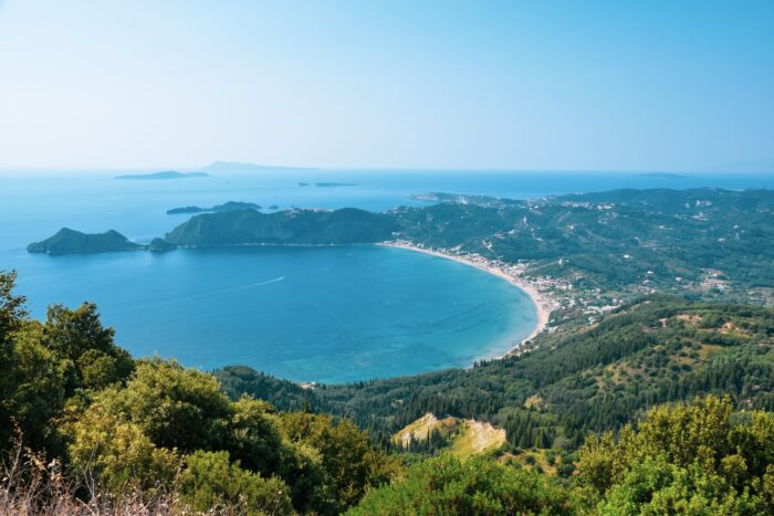Coastal view of Corfu island in Greece Coastal view of Corfu island in Greece