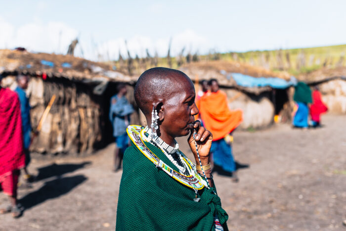 Maasai tribe in Ngorongoro Crater national park in Tanzania, Africa