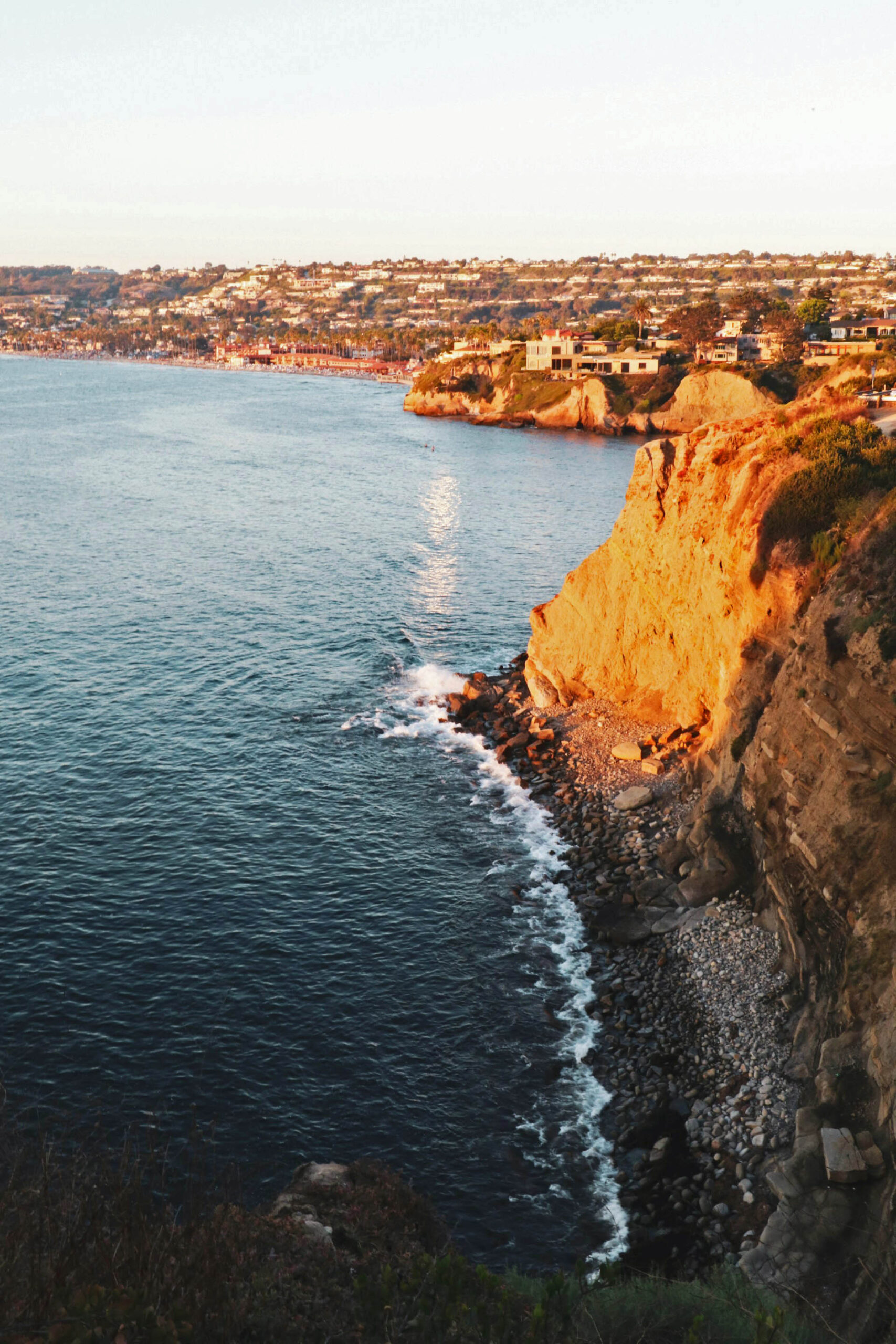 Ocean cliffs in La Jolla seaside area - San Diego, California