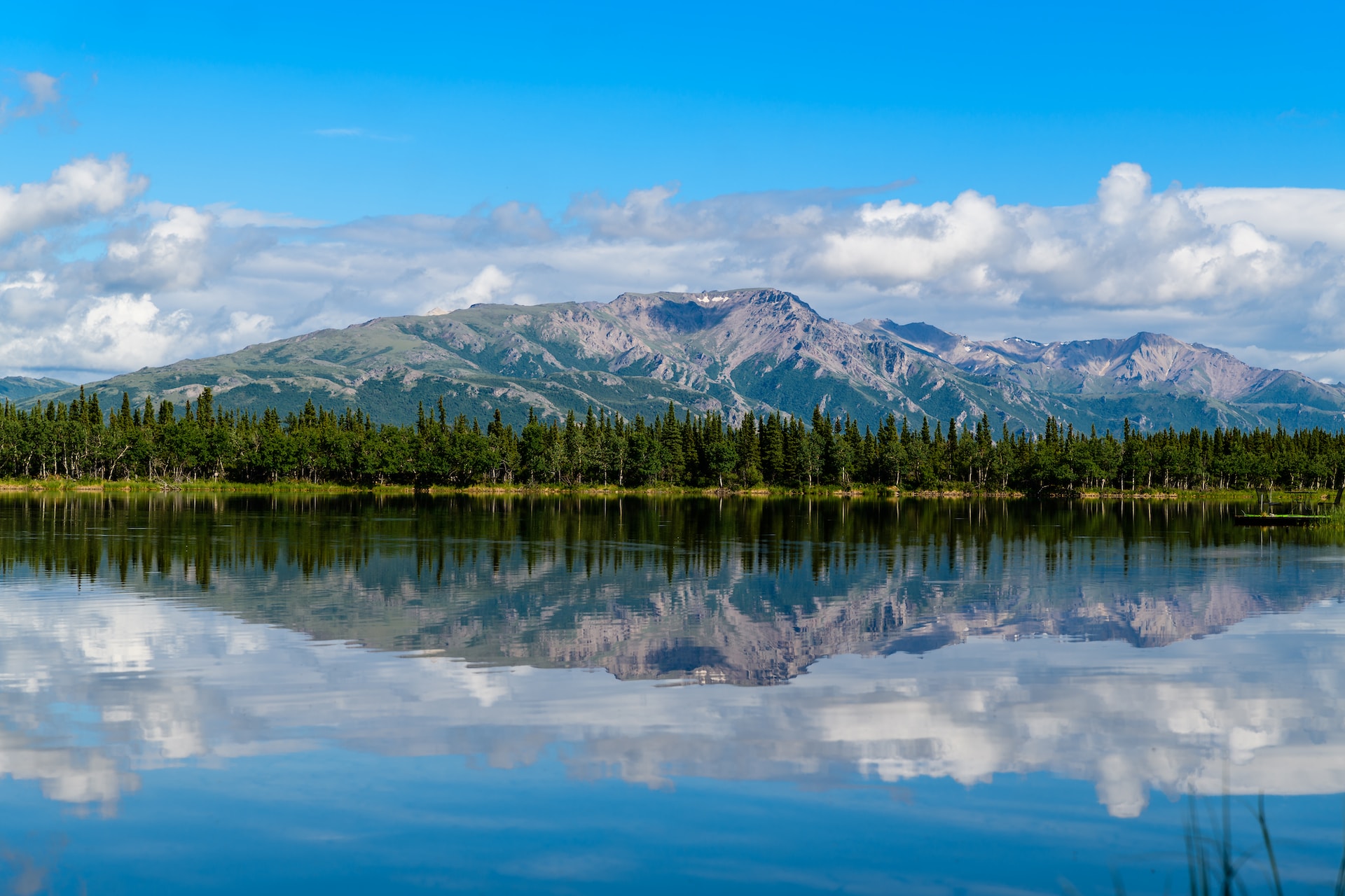 Mountains and lake in Denali National Park and Preserve, Alaska, United States