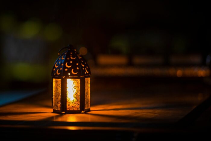 photo of a traditional candle light for Ramadan