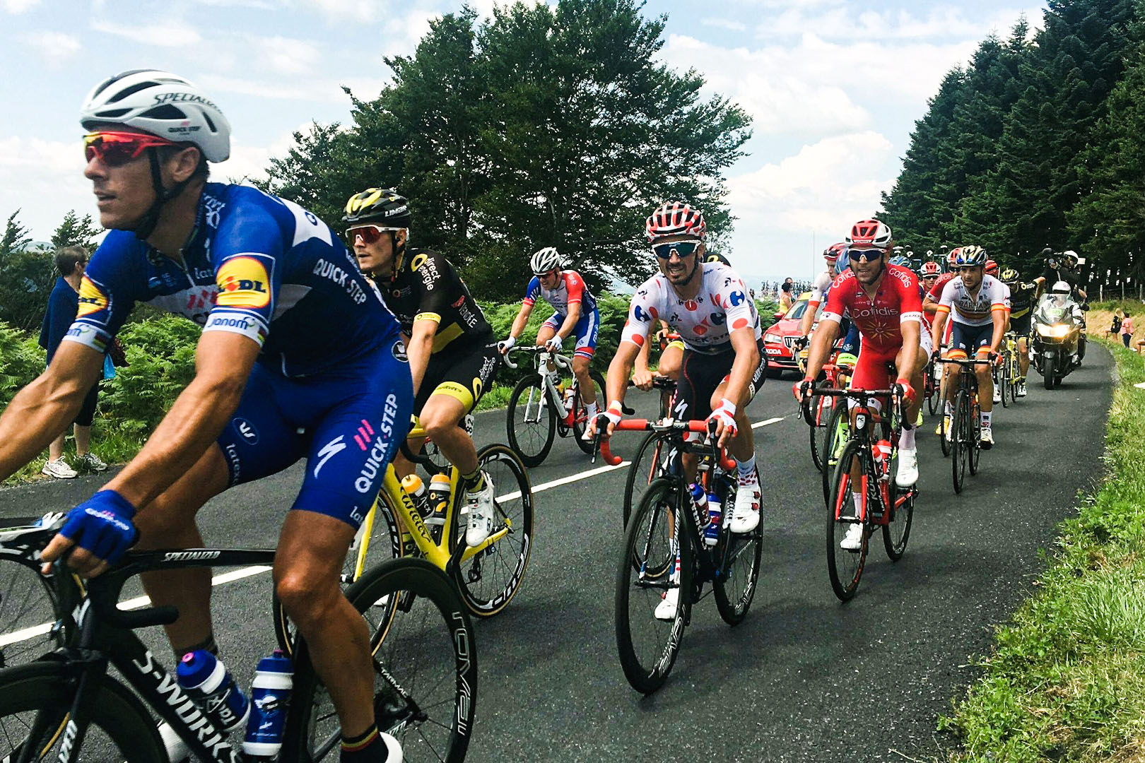 cyclists riding bicycles during the tour de france