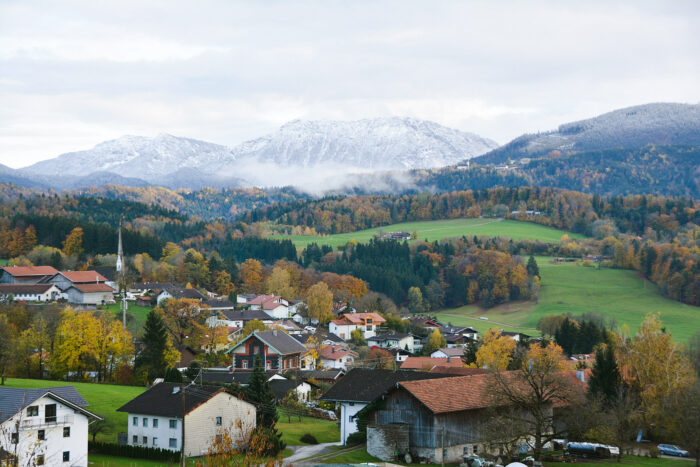 a small mountain village in the Austrian Alps a small mountain village in the Austrian Alps