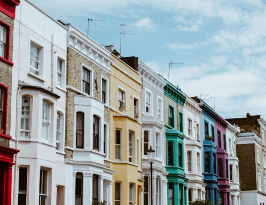 colourful buildings on portobello road in london