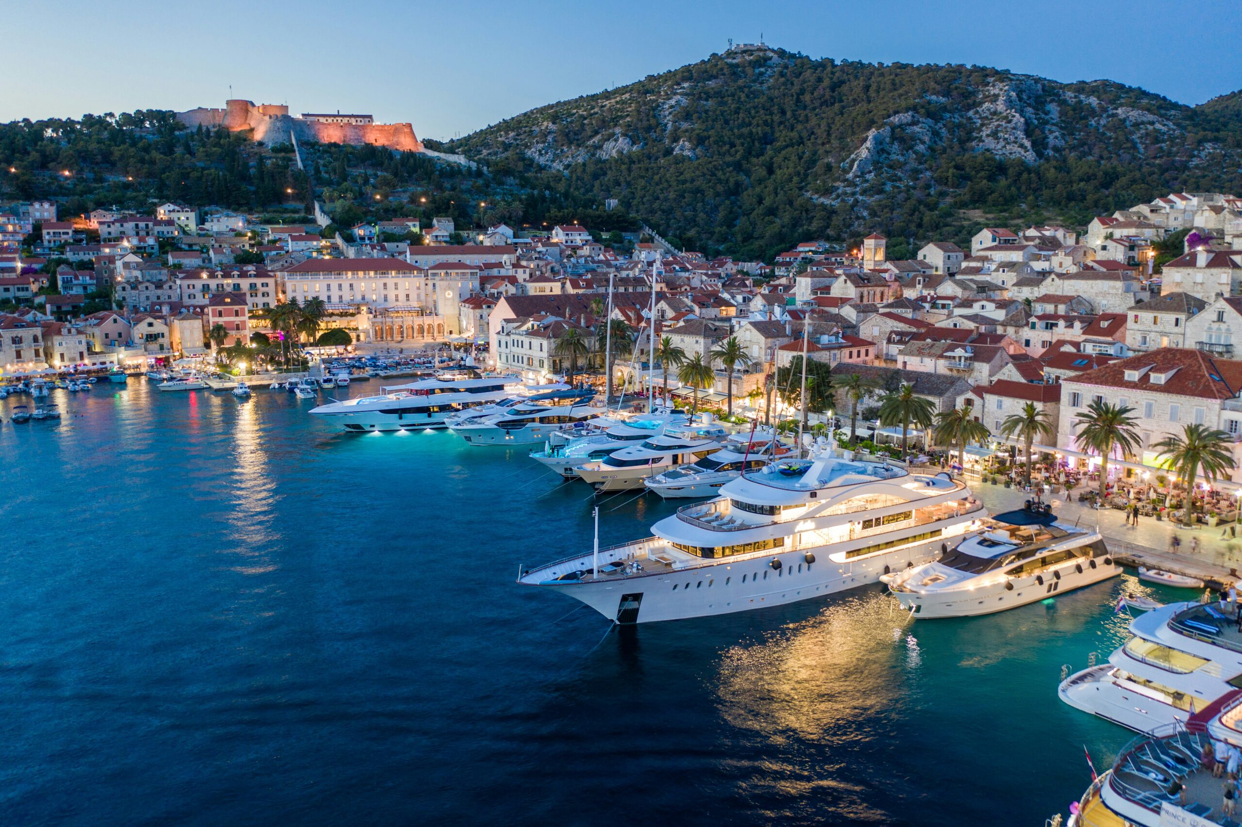 a marina with boats on the adriatic sea in croatia