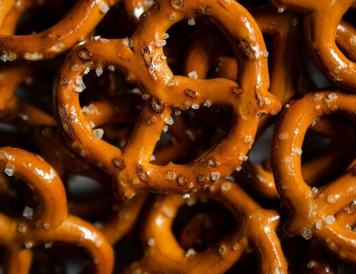 Close up of pretzel sticks