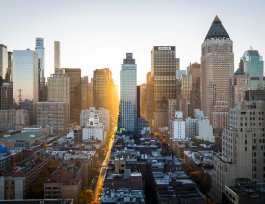 New york city skyline buildings in United States
