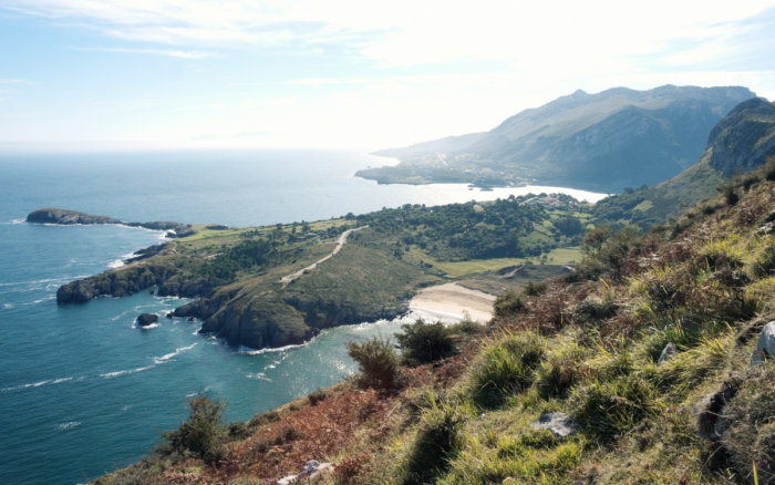 Playa de Ballota from Mirador de La Boriza in Llanes, Spain